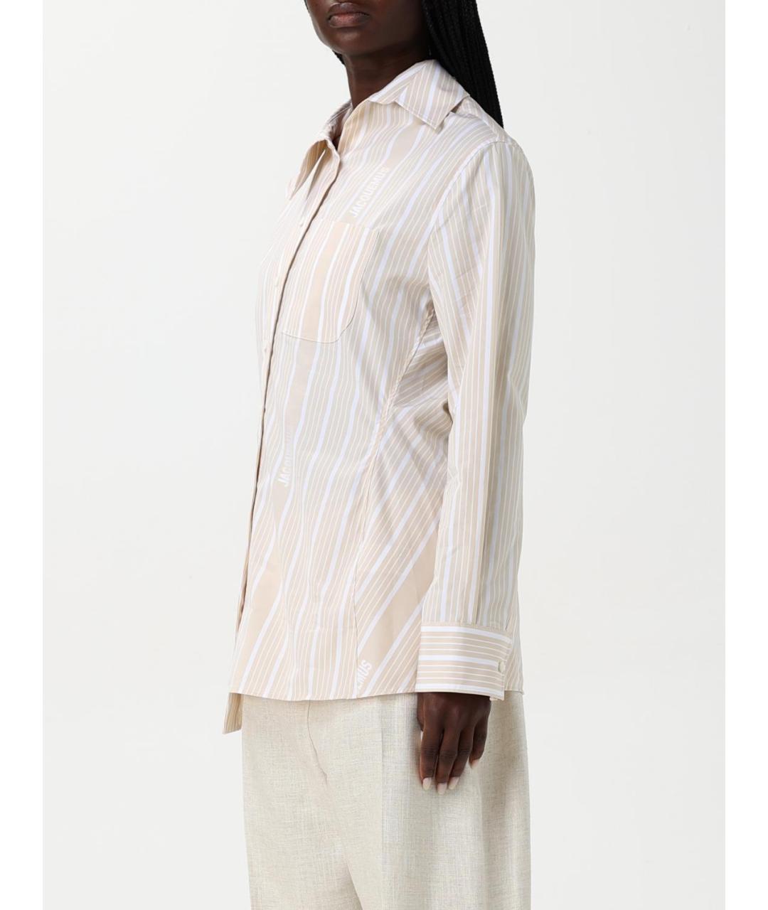 JACQUEMUS Бежевая хлопковая рубашка, фото 5