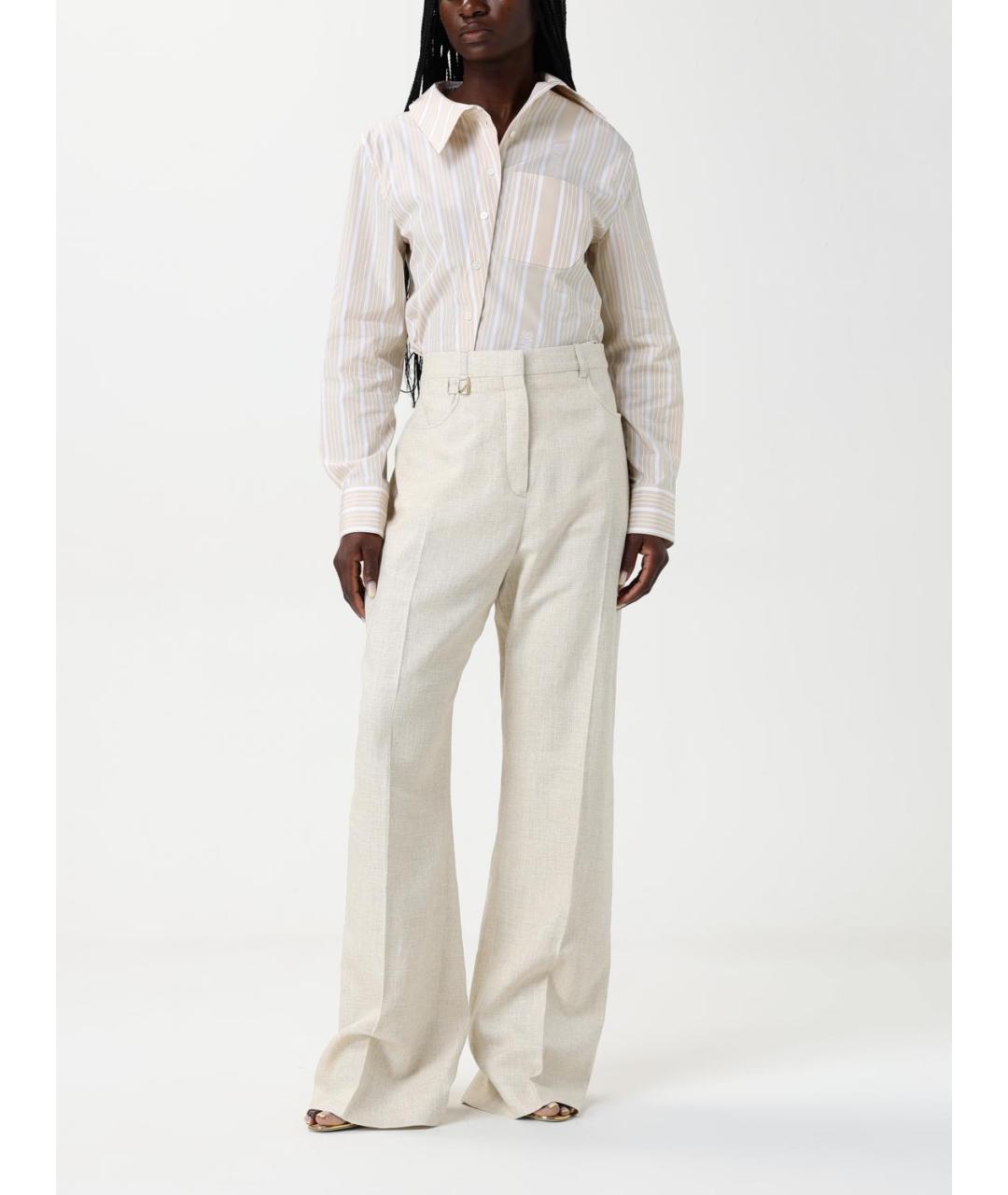 JACQUEMUS Бежевая хлопковая рубашка, фото 3