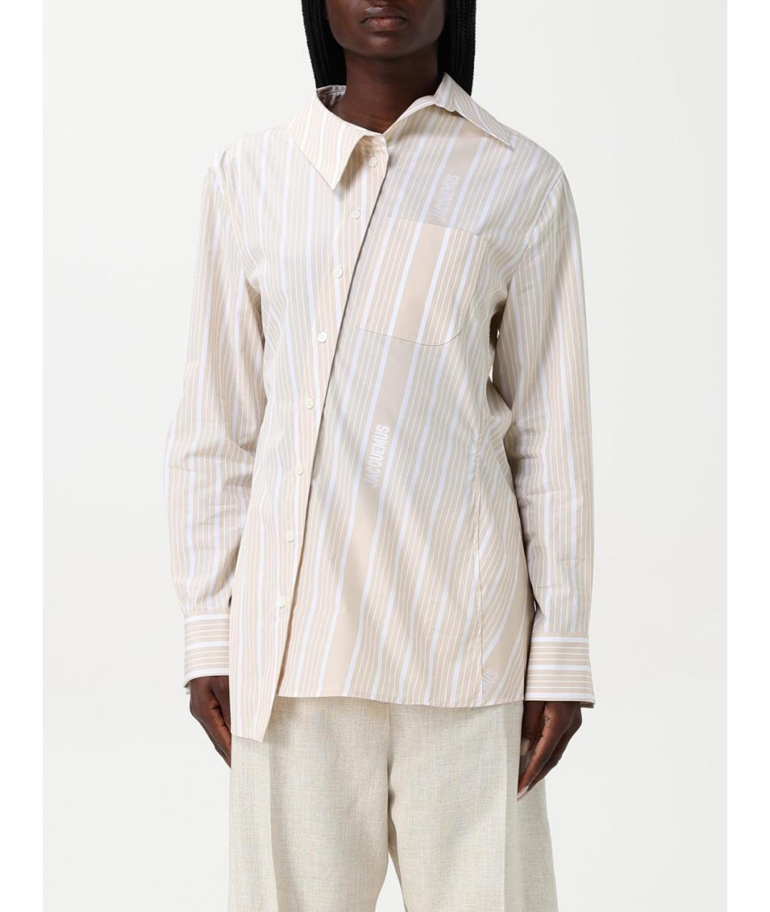 JACQUEMUS Бежевая хлопковая рубашка, фото 2