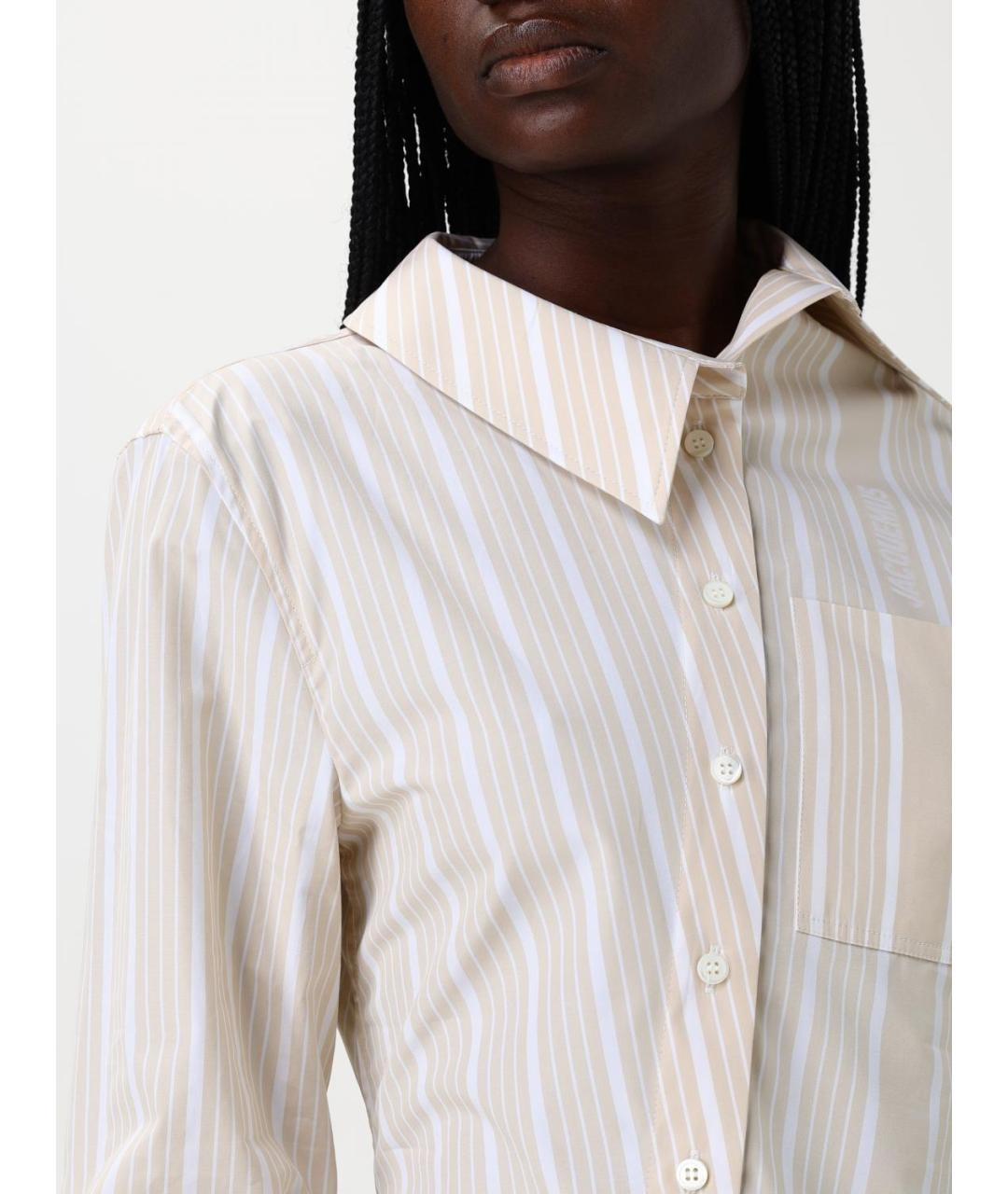 JACQUEMUS Бежевая хлопковая рубашка, фото 6
