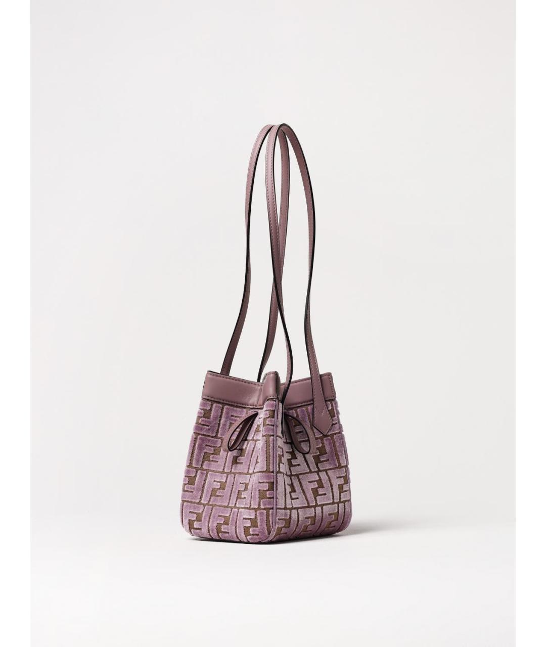 FENDI Фиолетовая тканевая сумка тоут, фото 3