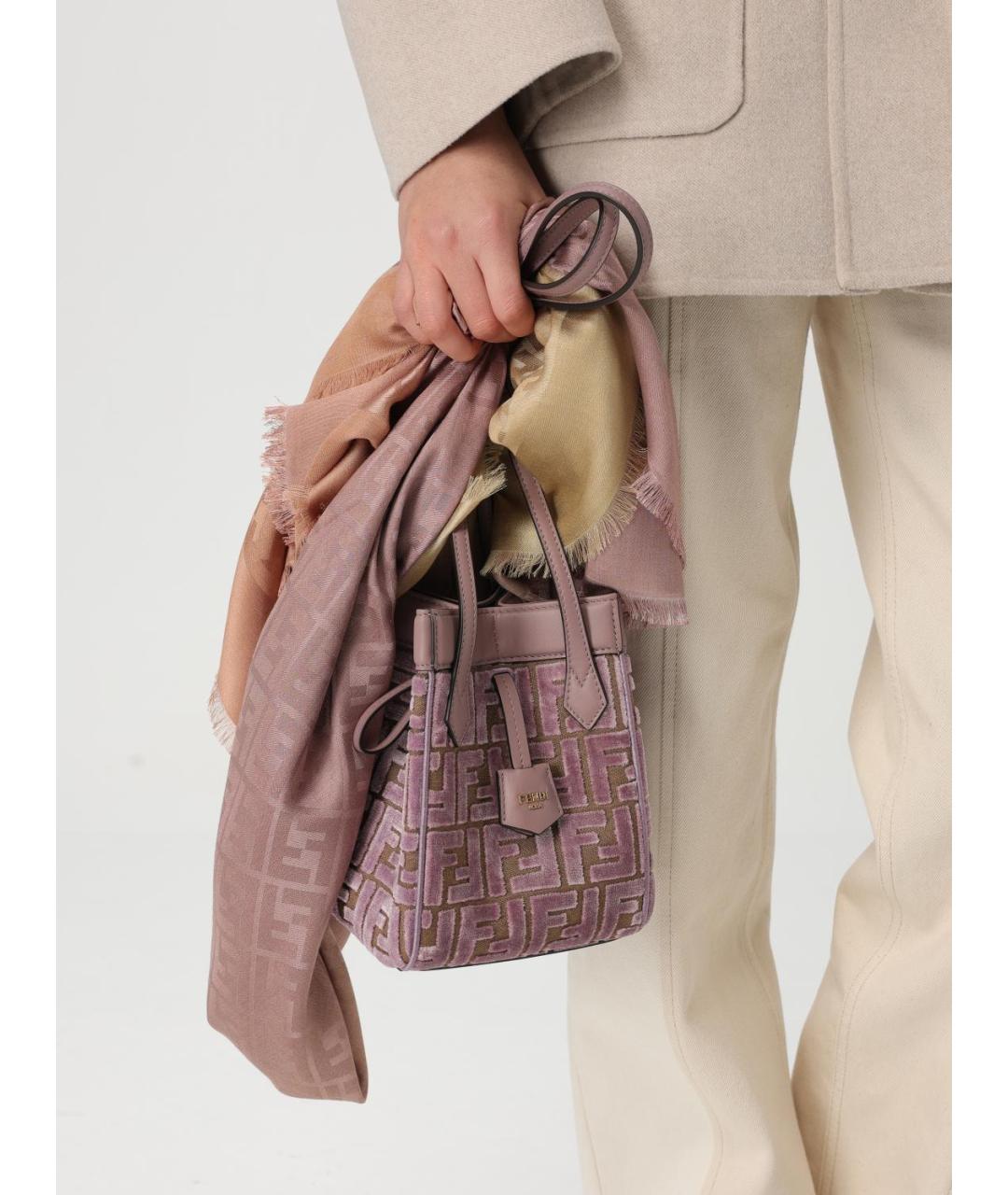 FENDI Фиолетовая тканевая сумка тоут, фото 2
