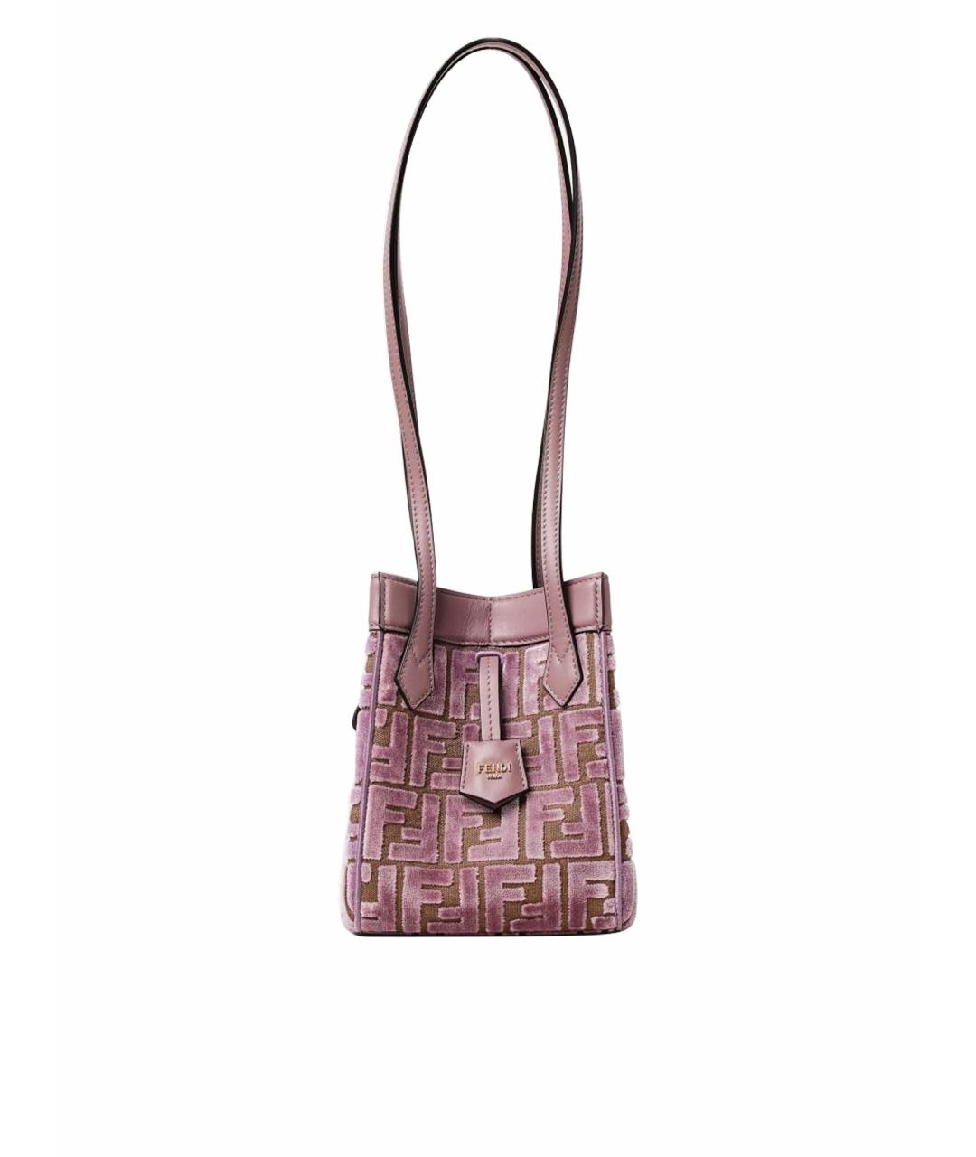 FENDI Фиолетовая тканевая сумка тоут, фото 1