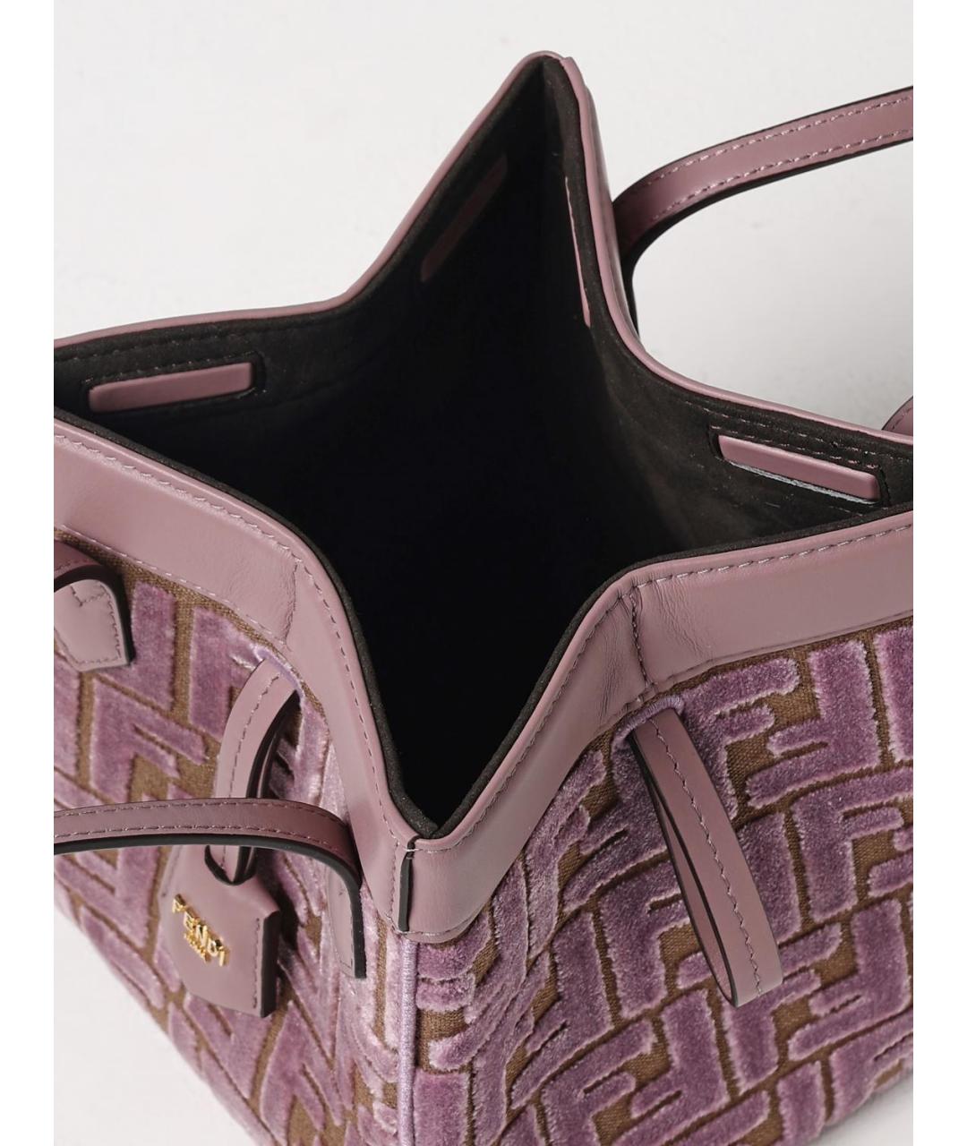 FENDI Фиолетовая тканевая сумка тоут, фото 5