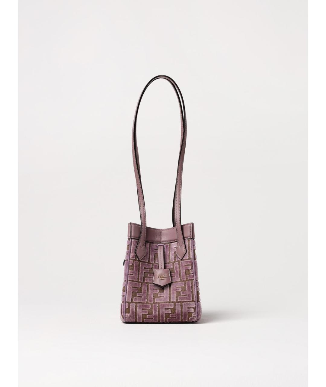 FENDI Фиолетовая тканевая сумка тоут, фото 6