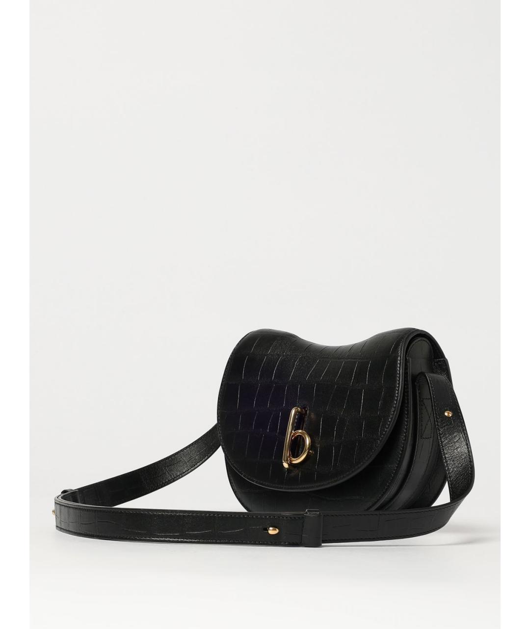 BURBERRY Черная кожаная сумка через плечо, фото 4