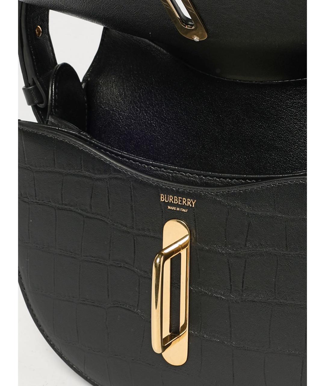 BURBERRY Черная кожаная сумка через плечо, фото 6