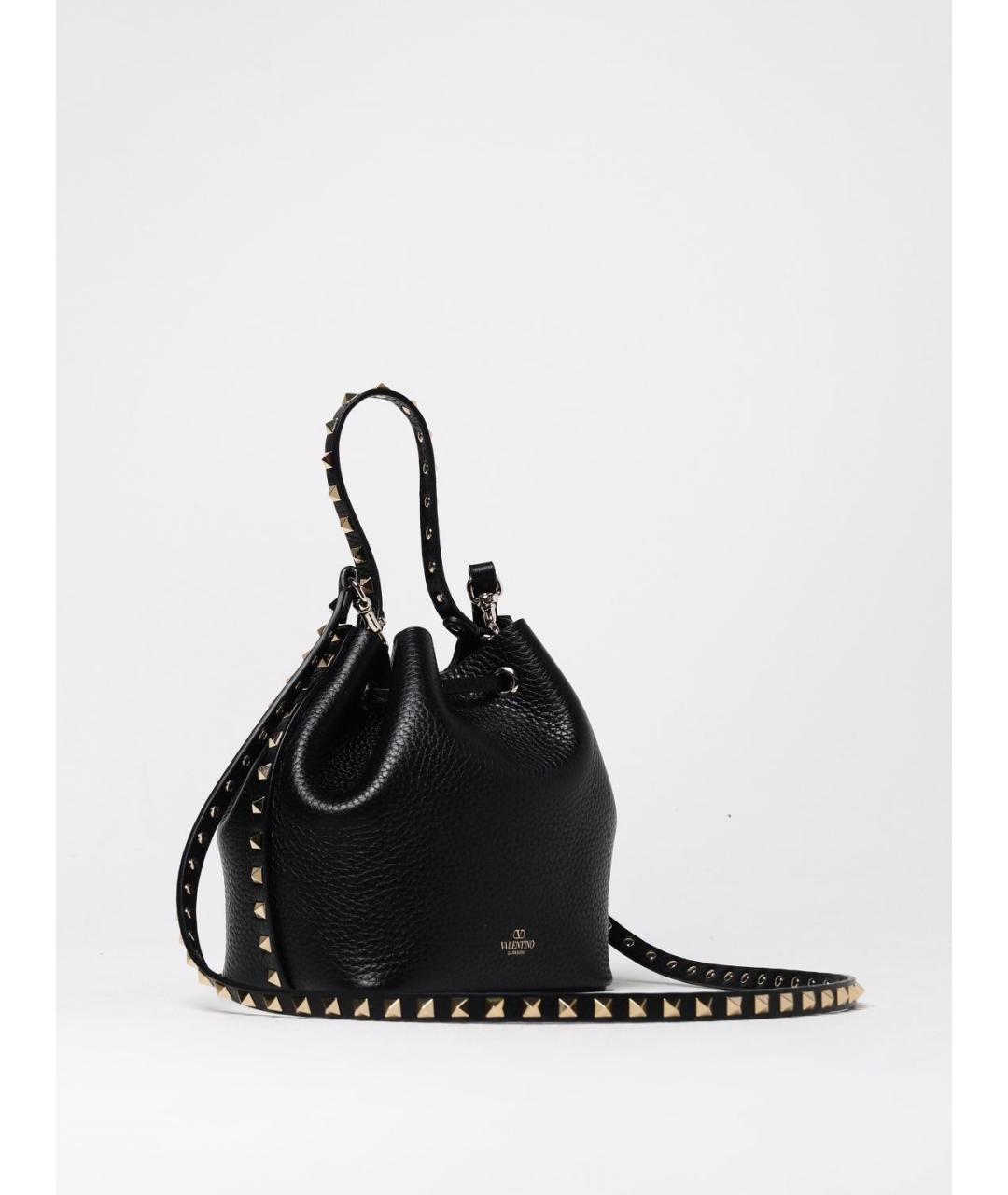 VALENTINO Черная кожаная сумка тоут, фото 3