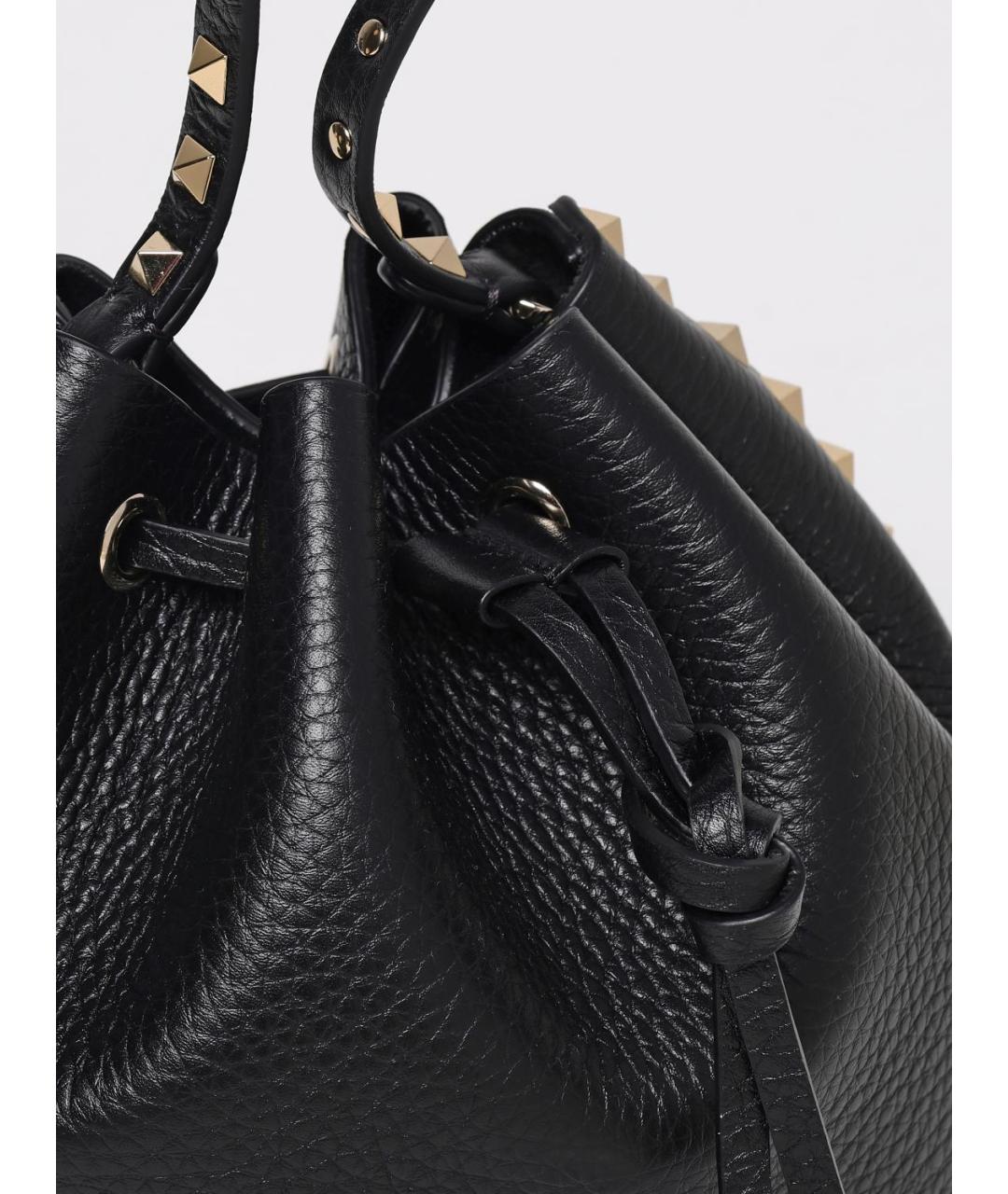 VALENTINO Черная кожаная сумка тоут, фото 4