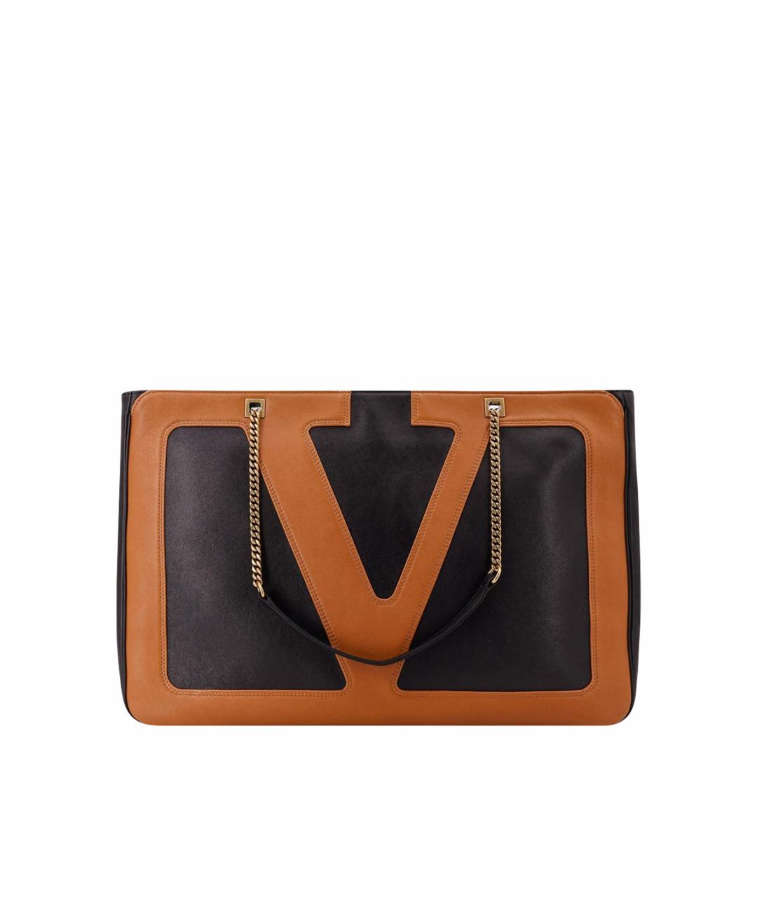 VALENTINO Черная кожаная сумка тоут, фото 1