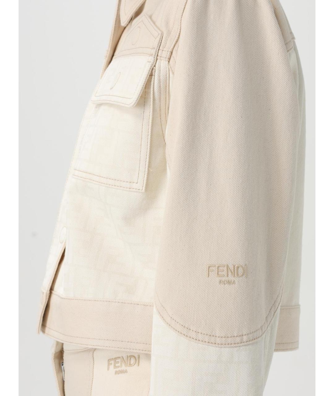 FENDI Бежевая хлопковая куртка, фото 6