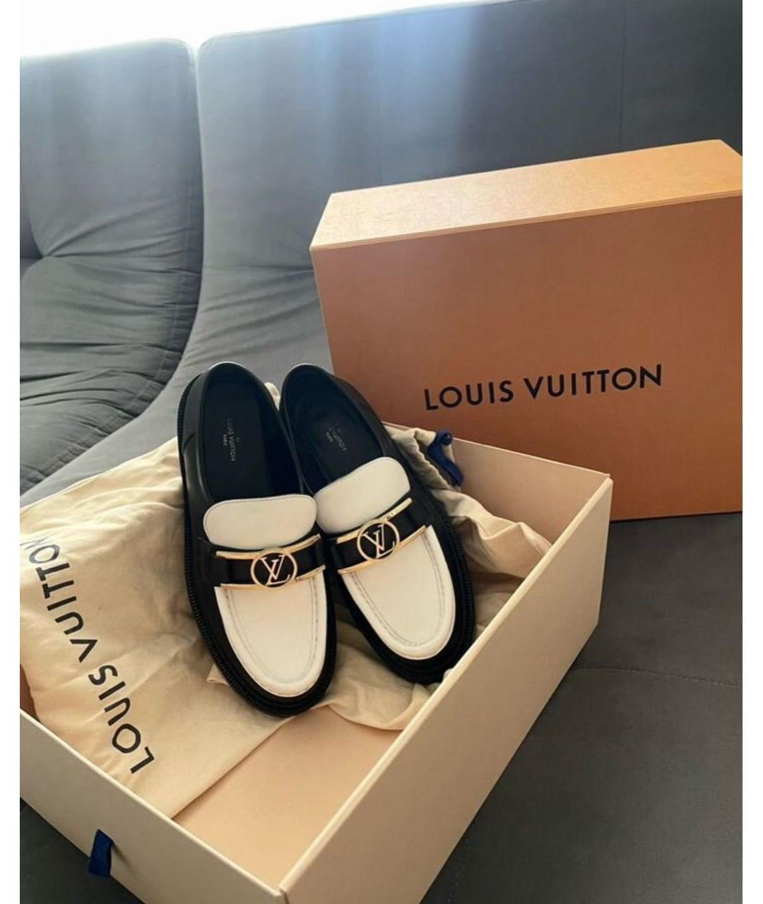 LOUIS VUITTON Черные кожаные лоферы, фото 5
