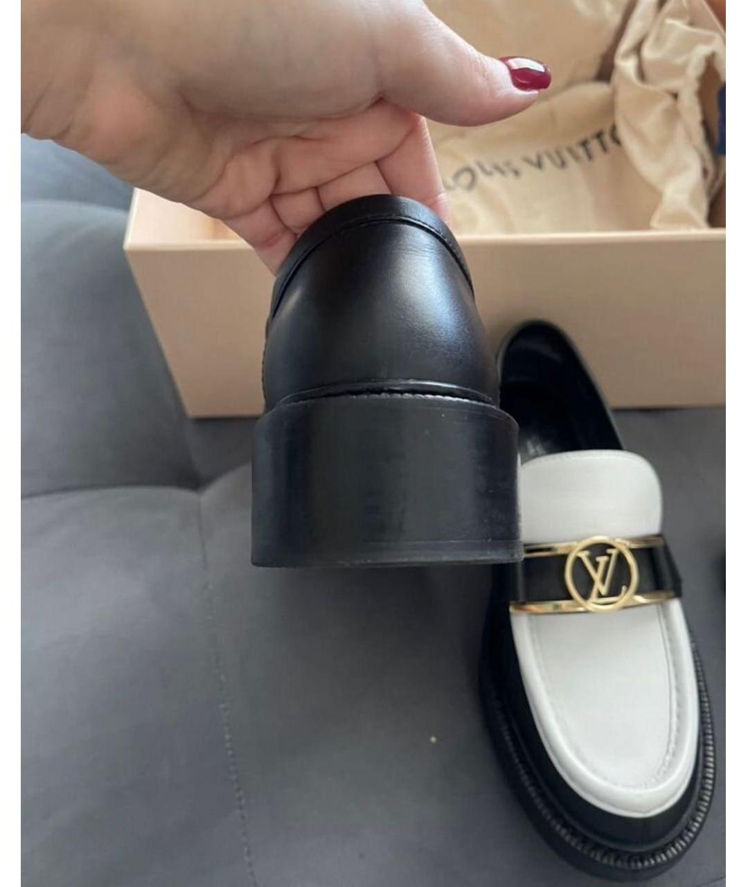 LOUIS VUITTON Черные кожаные лоферы, фото 3