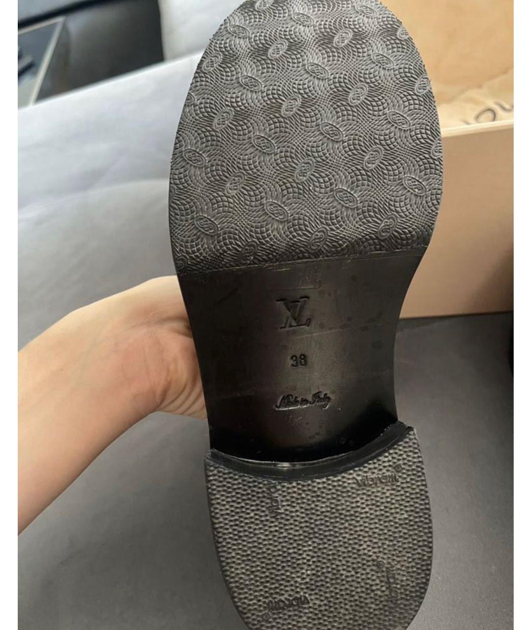LOUIS VUITTON Черные кожаные лоферы, фото 6