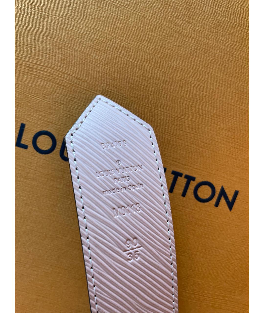 LOUIS VUITTON Розовый кожаный ремень, фото 3