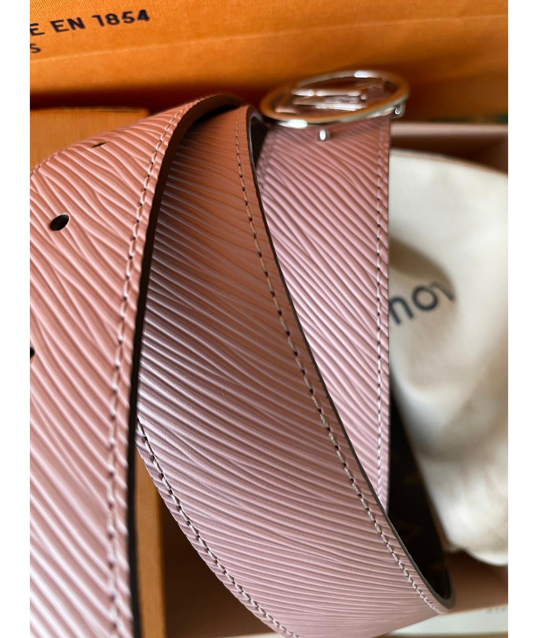 LOUIS VUITTON Розовый кожаный ремень, фото 6