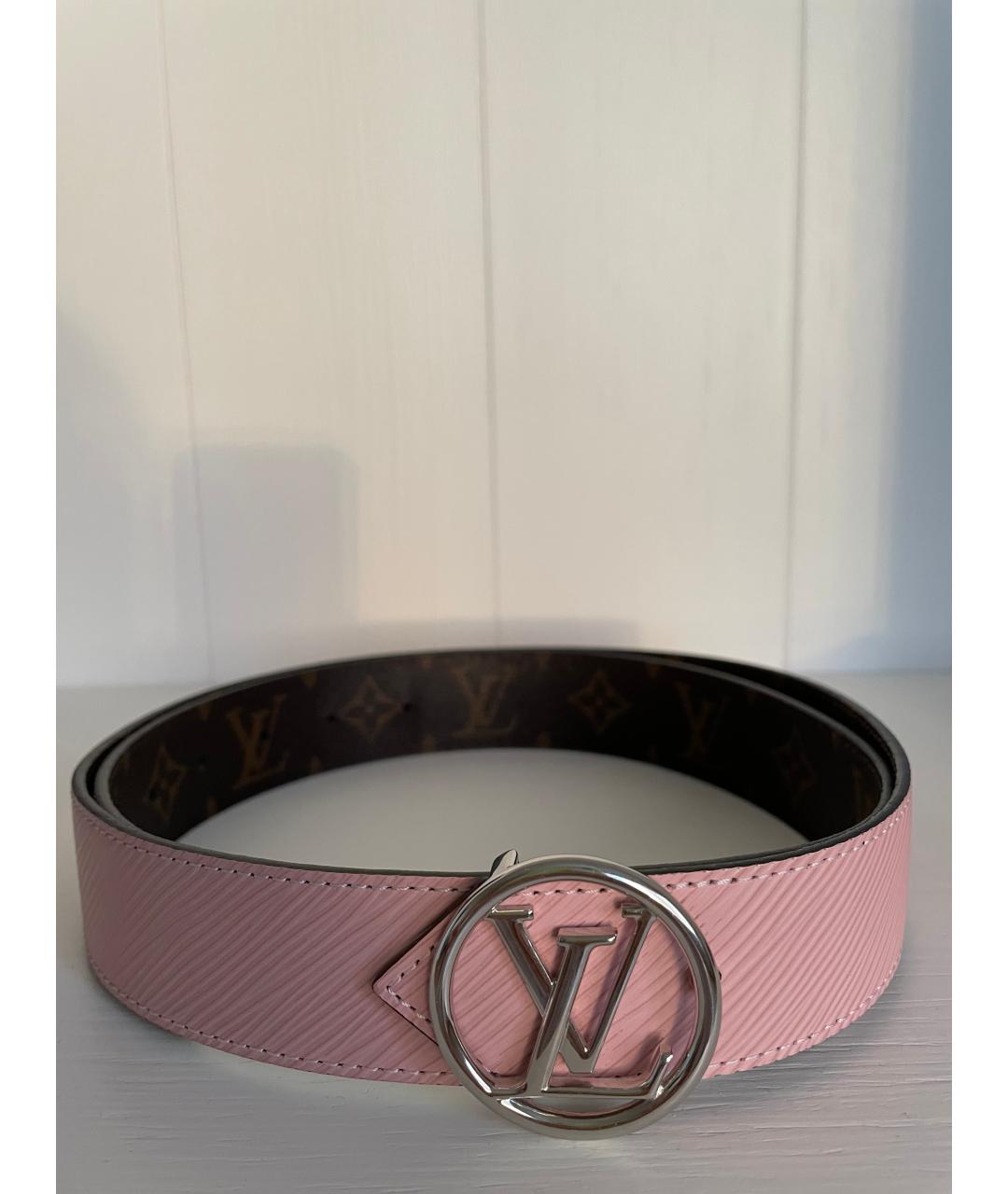 LOUIS VUITTON Розовый кожаный ремень, фото 8