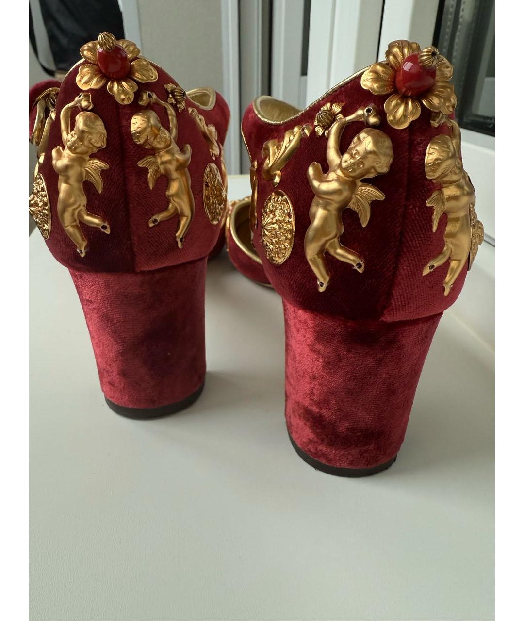 DOLCE&GABBANA Бордовые замшевые туфли, фото 5