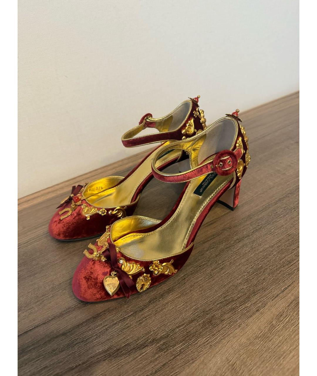 DOLCE&GABBANA Бордовые замшевые туфли, фото 4