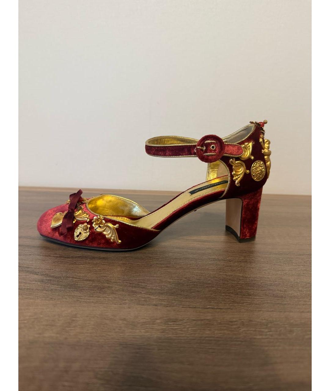 DOLCE&GABBANA Бордовые замшевые туфли, фото 9
