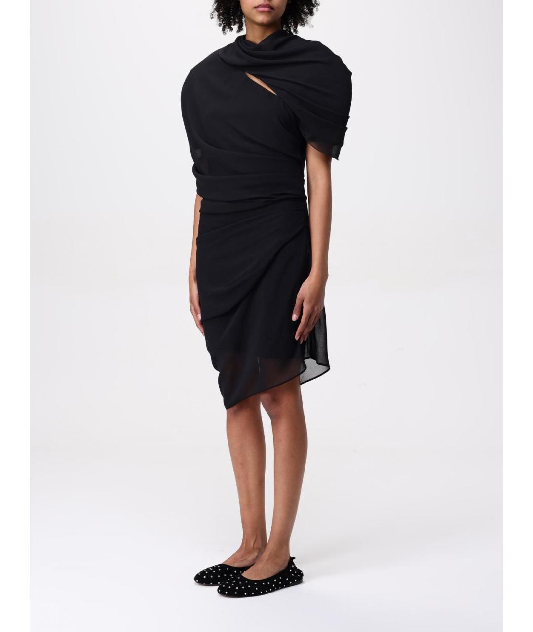 JACQUEMUS Черное синтетическое платье, фото 4