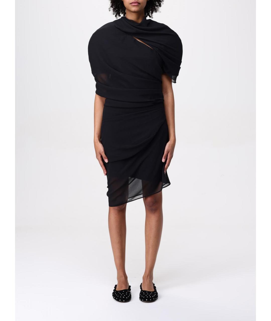 JACQUEMUS Черное синтетическое платье, фото 2