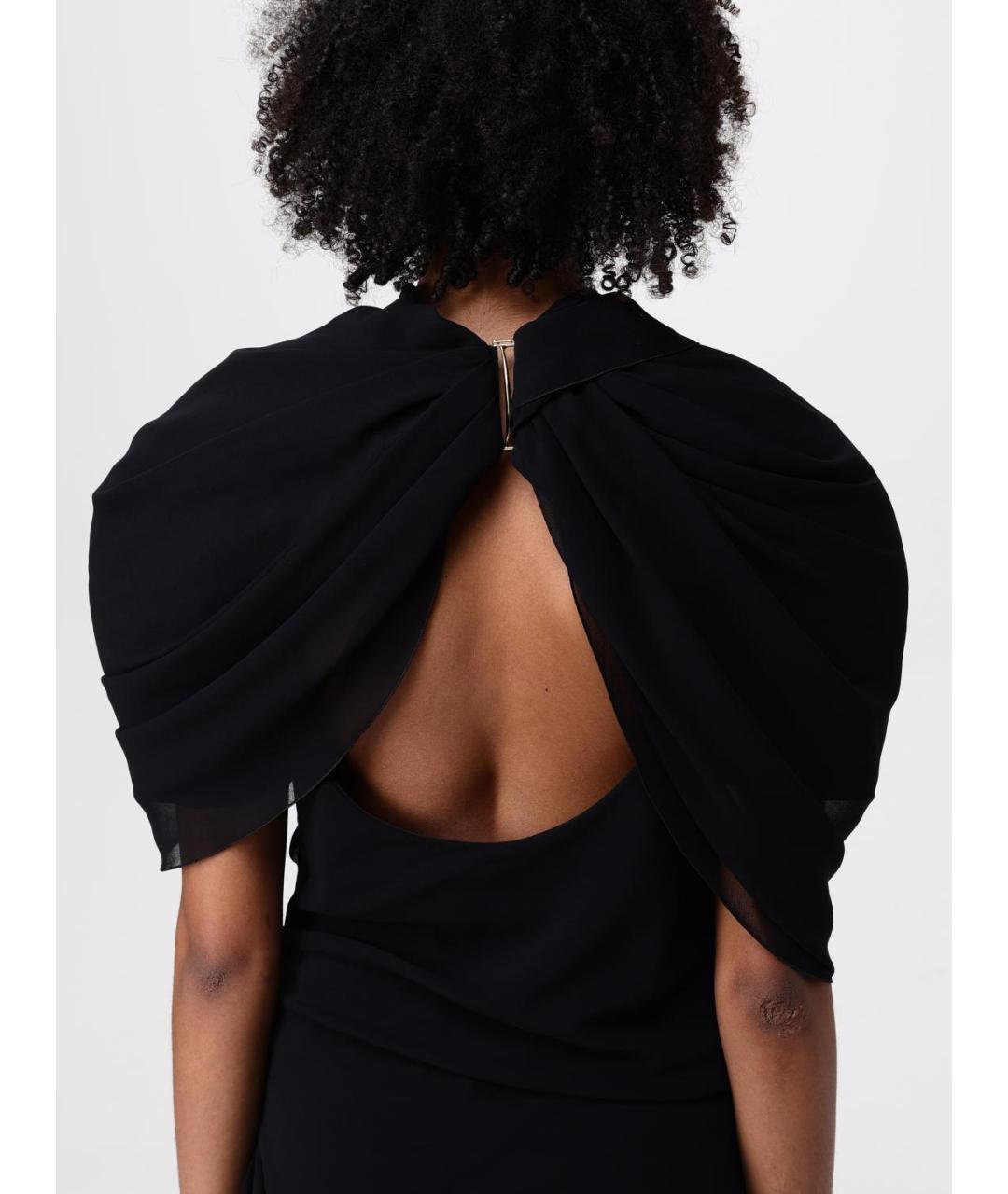 JACQUEMUS Черное синтетическое платье, фото 5