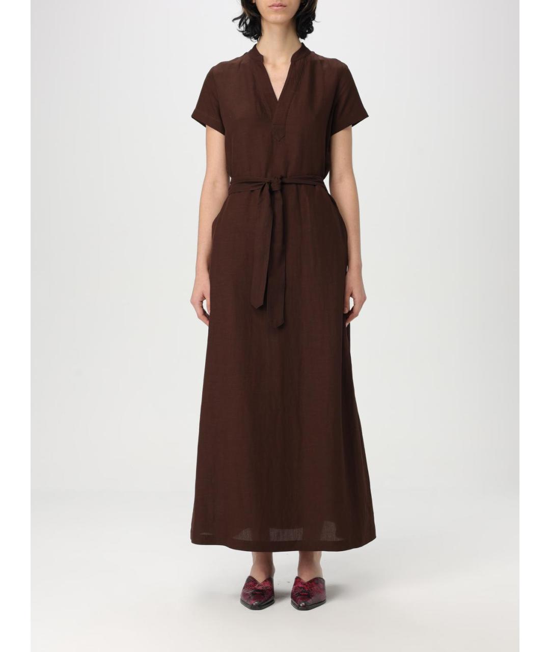 A.P.C. Коричневое вискозное повседневное платье, фото 2