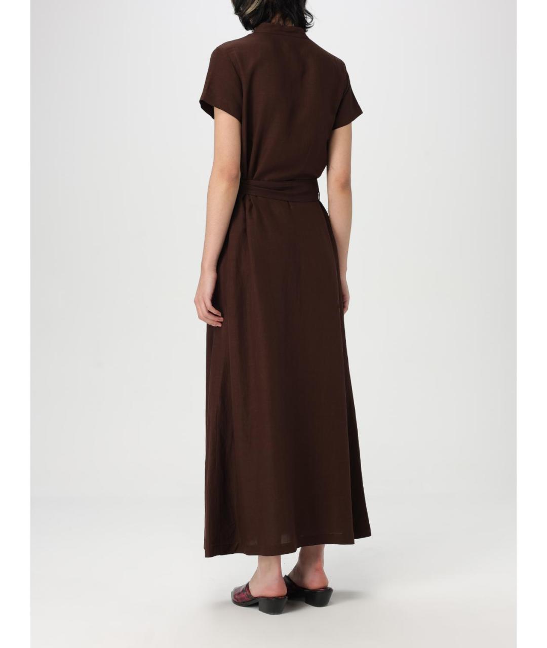 A.P.C. Коричневое вискозное повседневное платье, фото 3