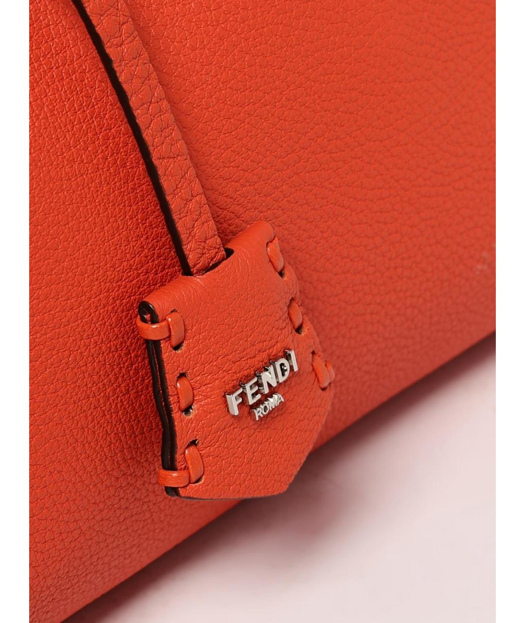 FENDI Оранжевая кожаная сумка через плечо, фото 4