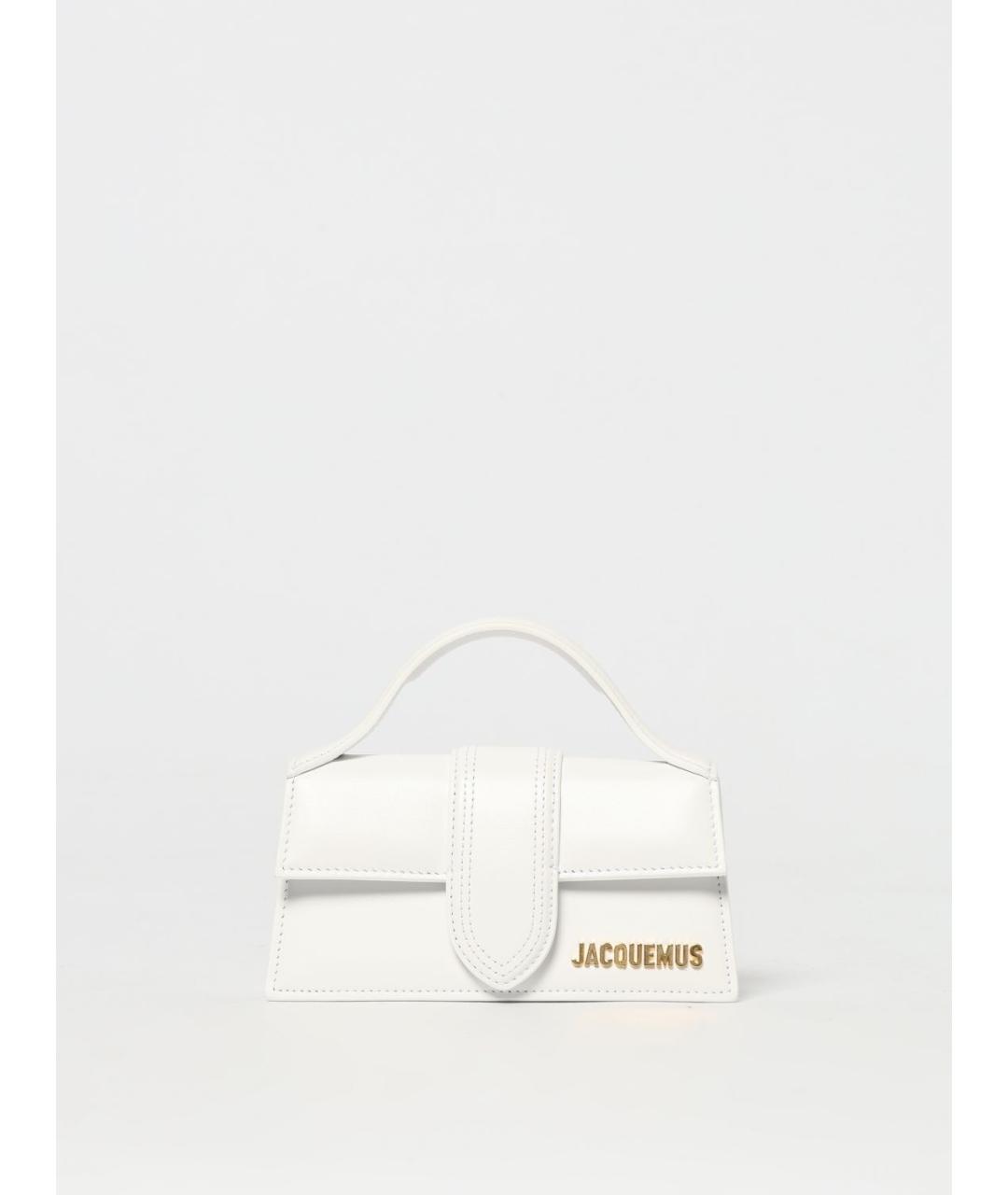 JACQUEMUS Белая кожаная сумка с короткими ручками, фото 6