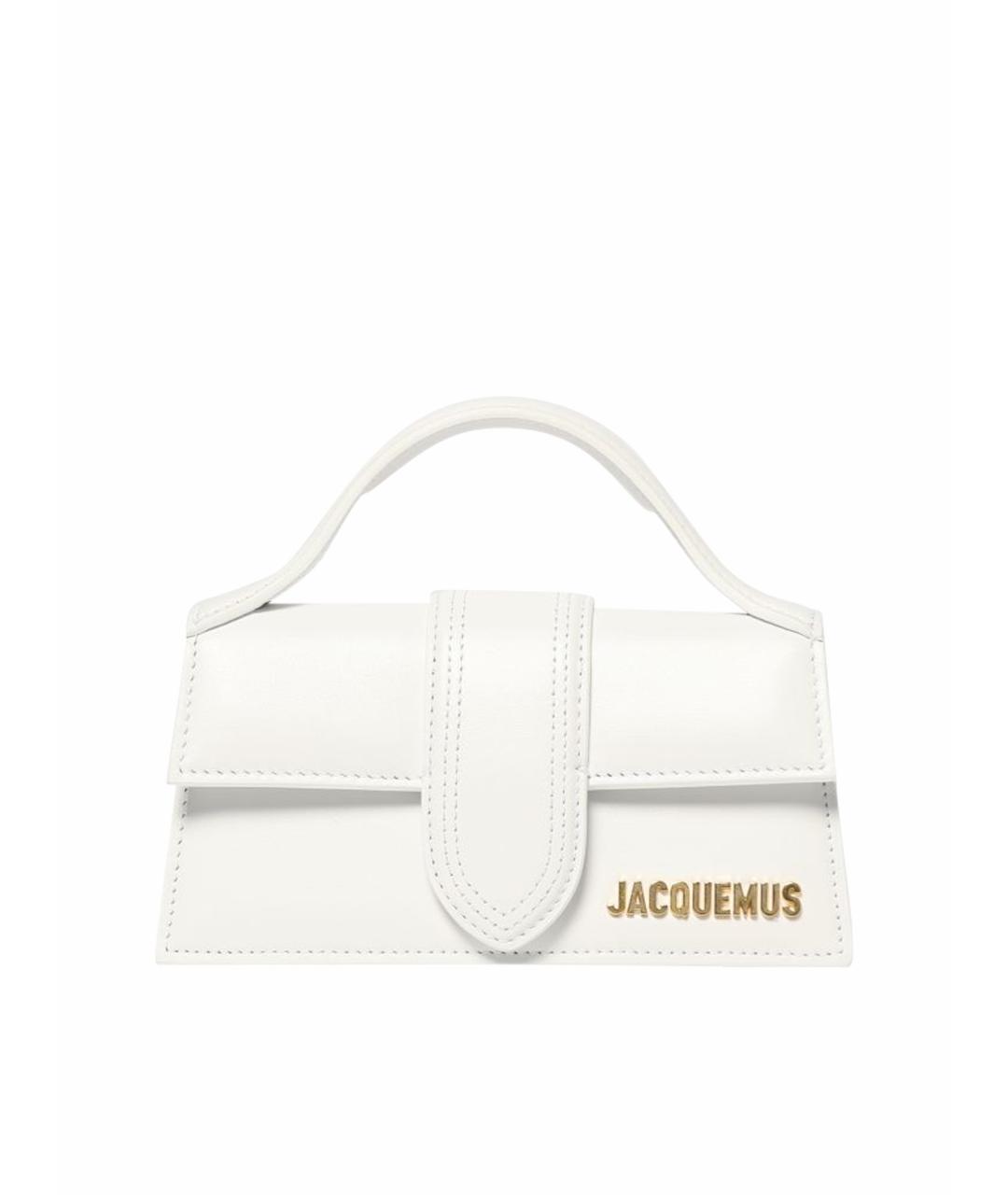 JACQUEMUS Белая кожаная сумка с короткими ручками, фото 1