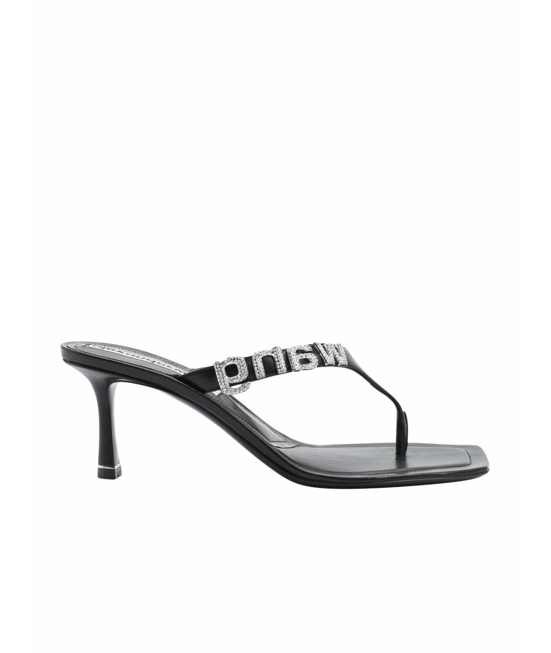 ALEXANDER WANG Черные кожаные мюли, фото 1