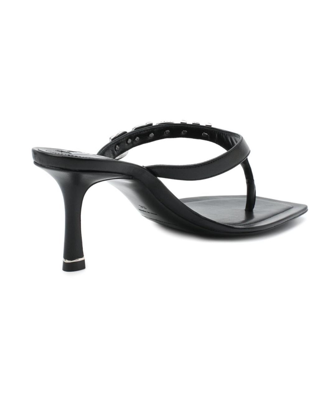 ALEXANDER WANG Черные кожаные мюли, фото 3