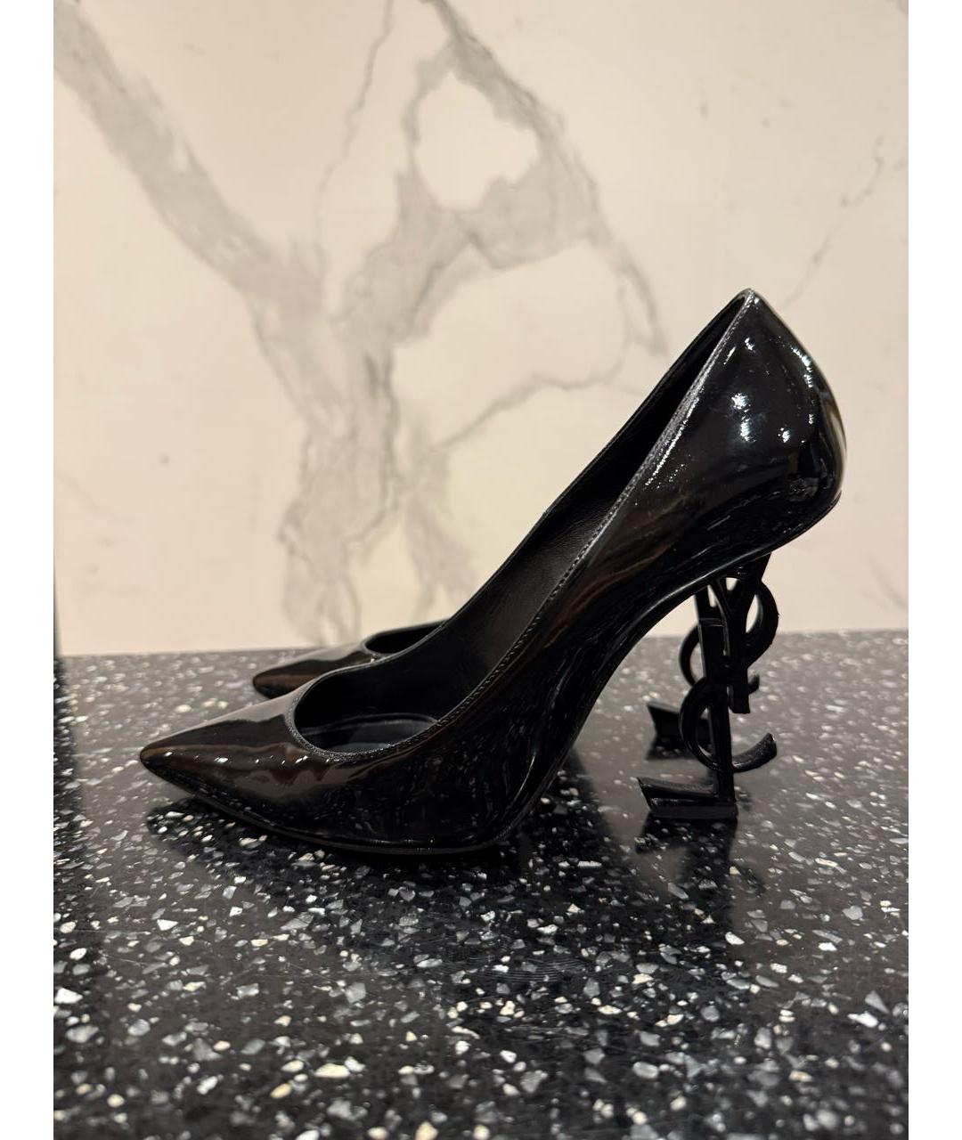 SAINT LAURENT Черные туфли из лакированной кожи, фото 8