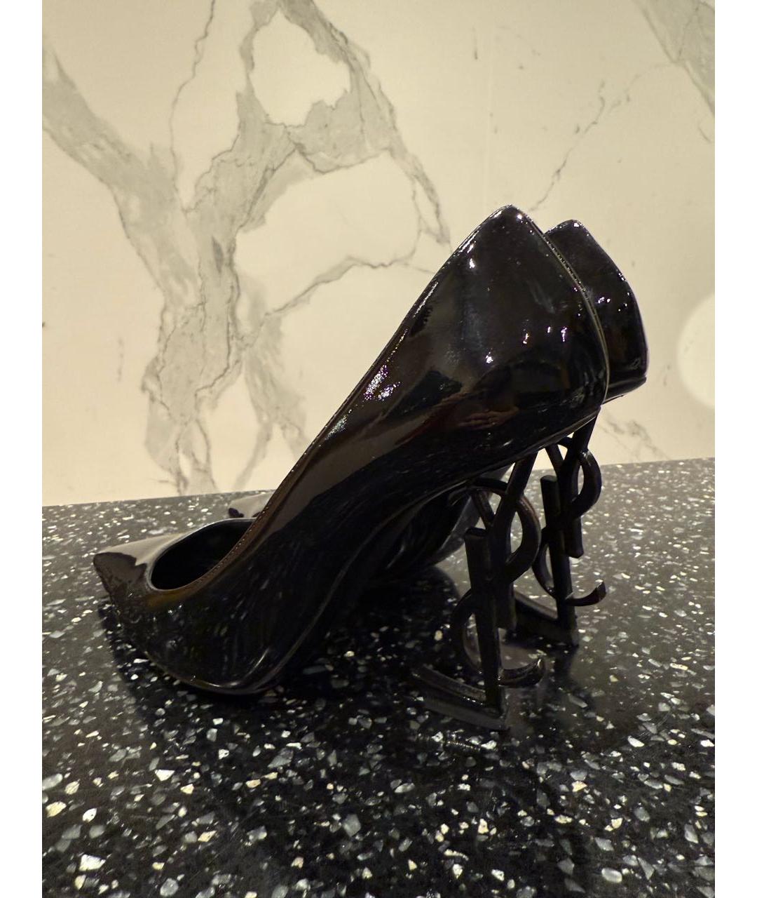SAINT LAURENT Черные туфли из лакированной кожи, фото 4