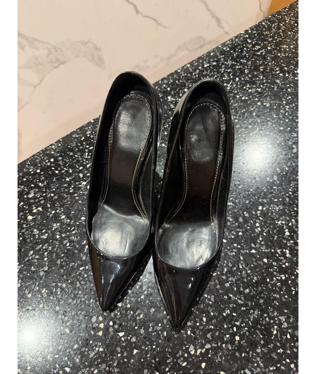 SAINT LAURENT Черные туфли из лакированной кожи, фото 2