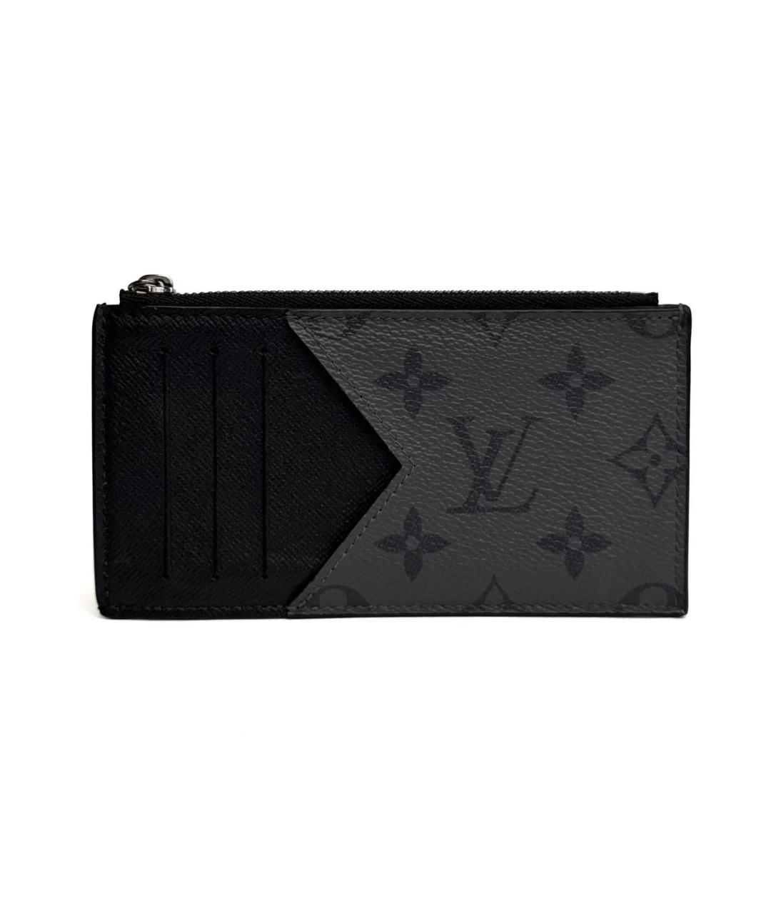 LOUIS VUITTON Черный кожаный кардхолдер, фото 1