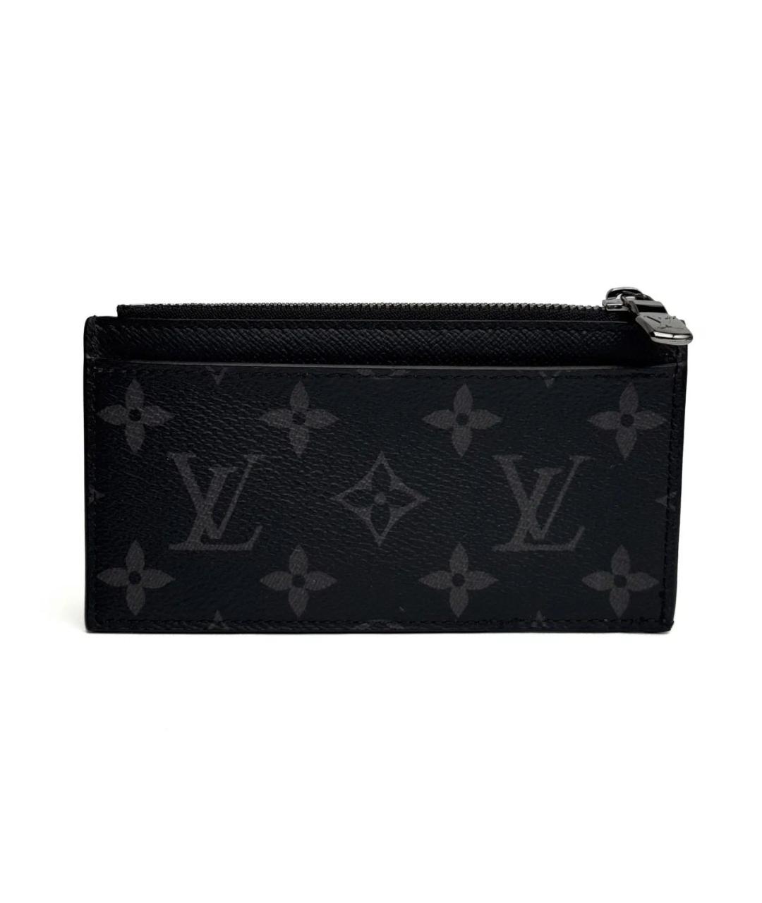 LOUIS VUITTON Черный кожаный кардхолдер, фото 3