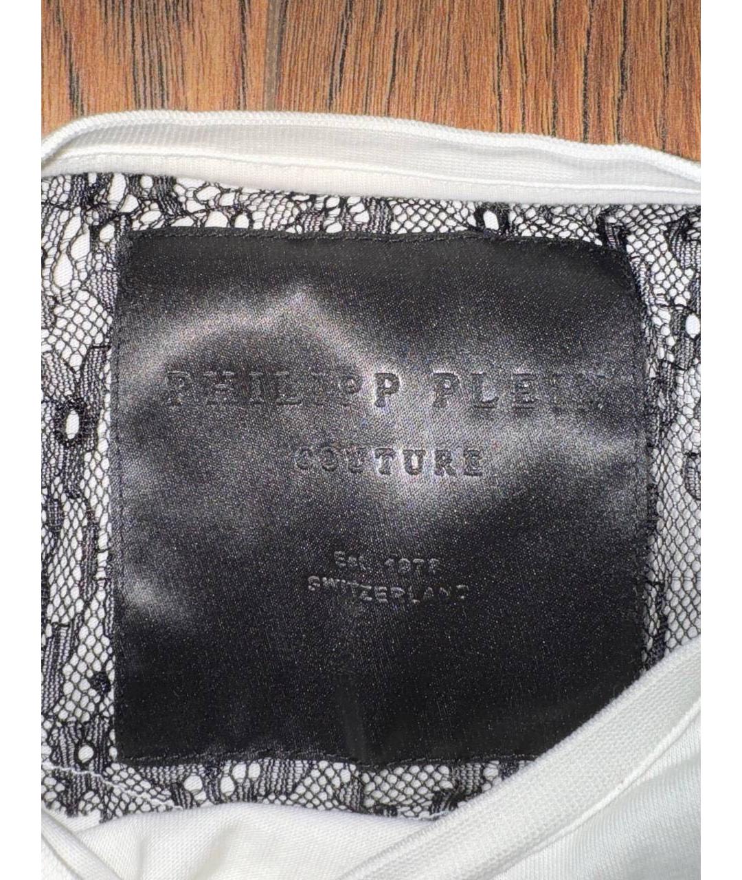 PHILIPP PLEIN Белая хлопковая футболка, фото 4