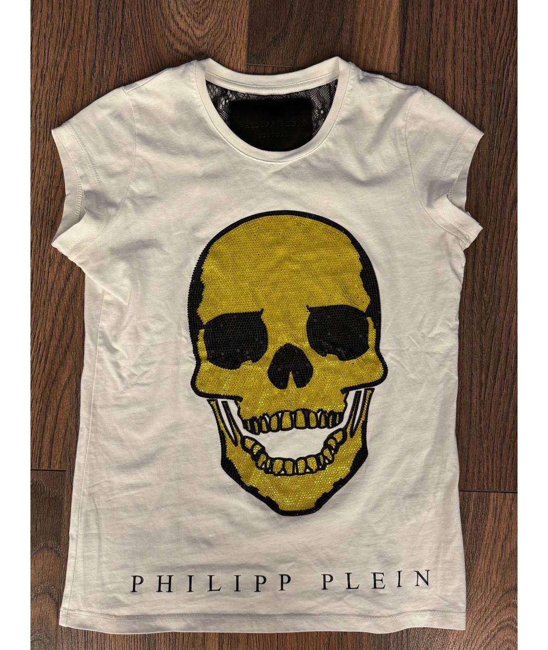 PHILIPP PLEIN Белая хлопковая футболка, фото 5