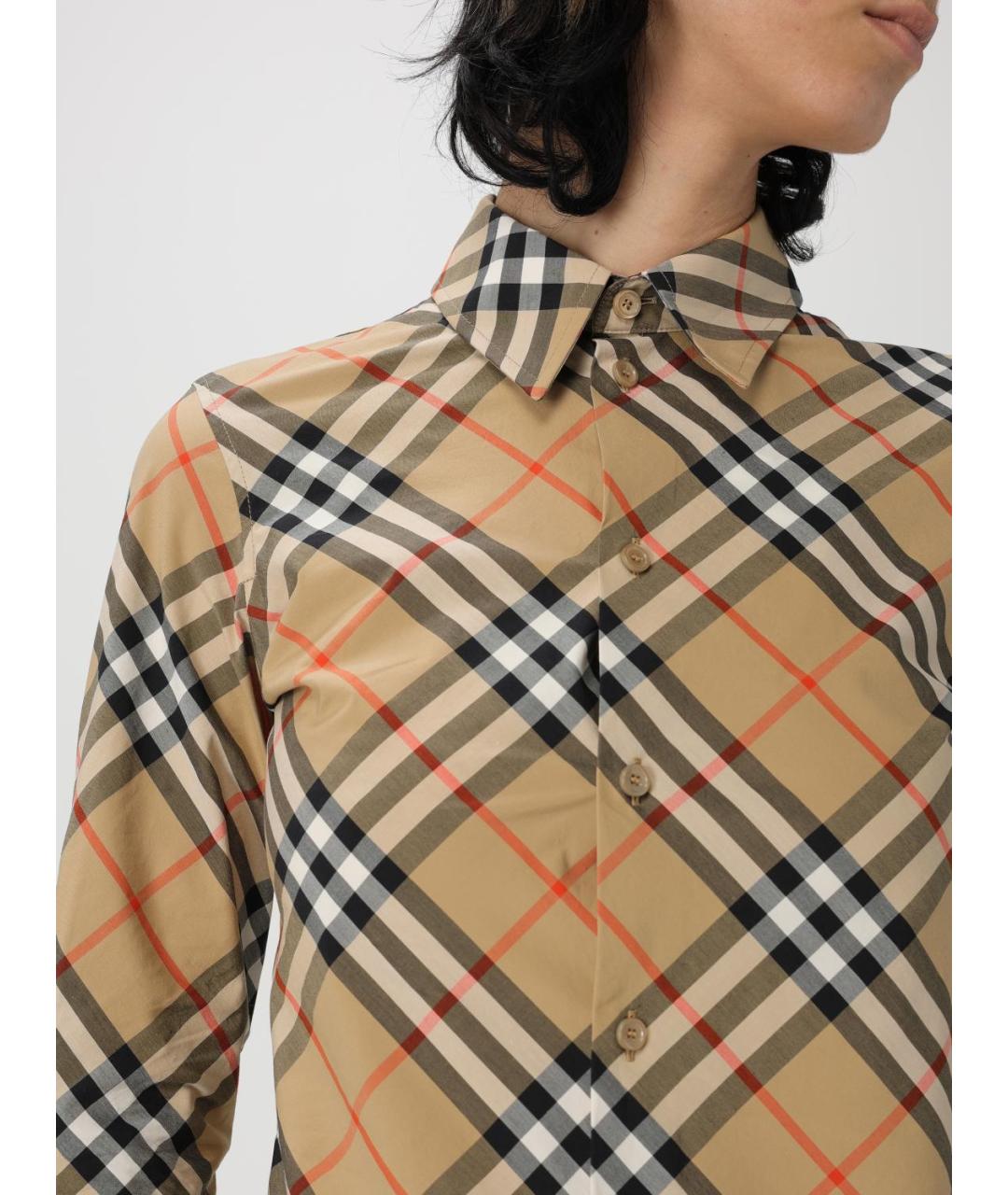 BURBERRY Бежевая хлопковая рубашка, фото 6