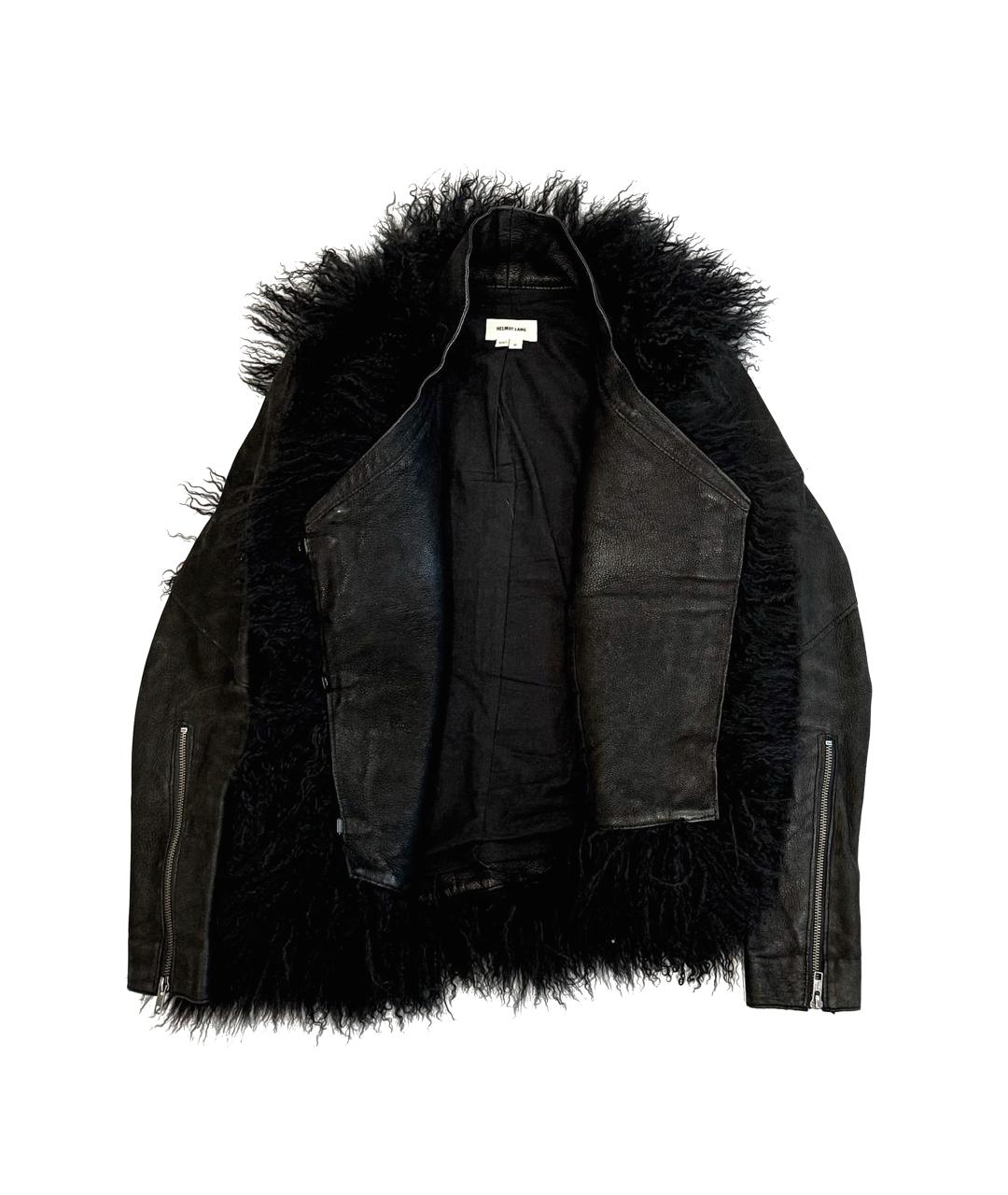 HELMUT LANG Черная кожаная куртка, фото 2