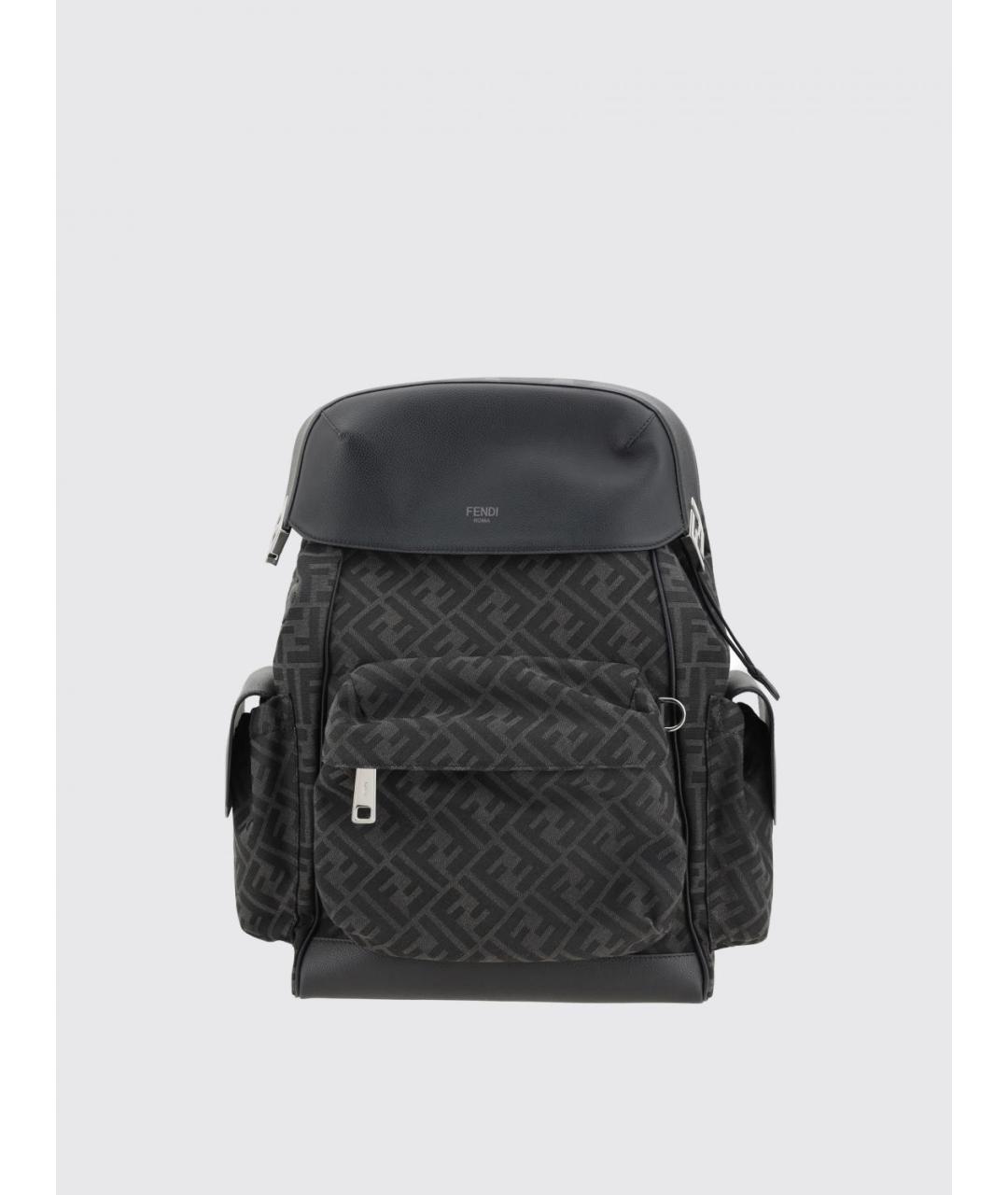 FENDI Антрацитовый жаккардовый рюкзак, фото 4