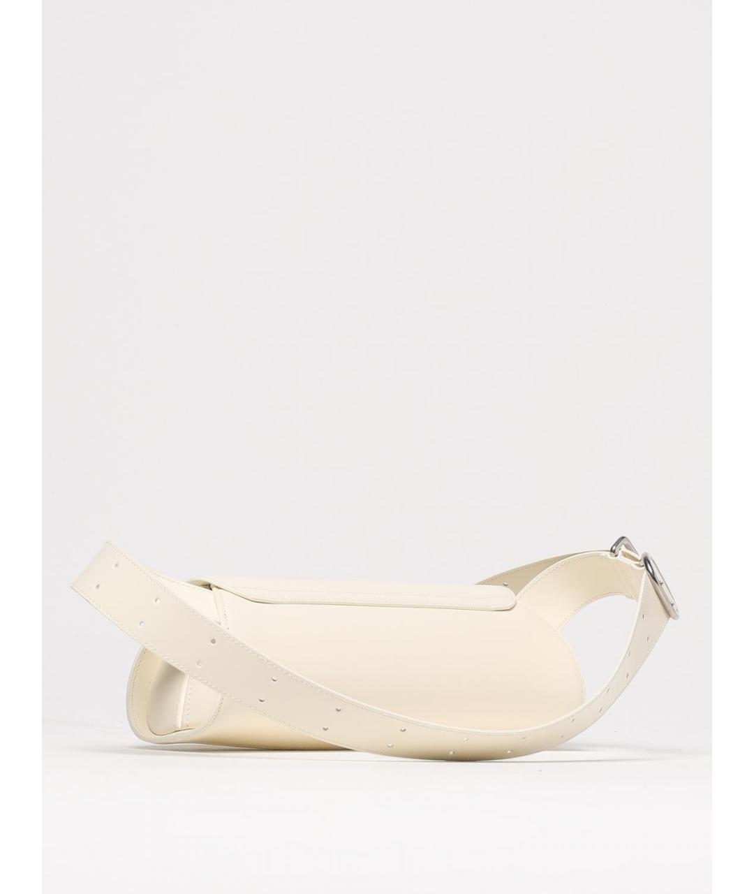 JIL SANDER Белая кожаная сумка через плечо, фото 3