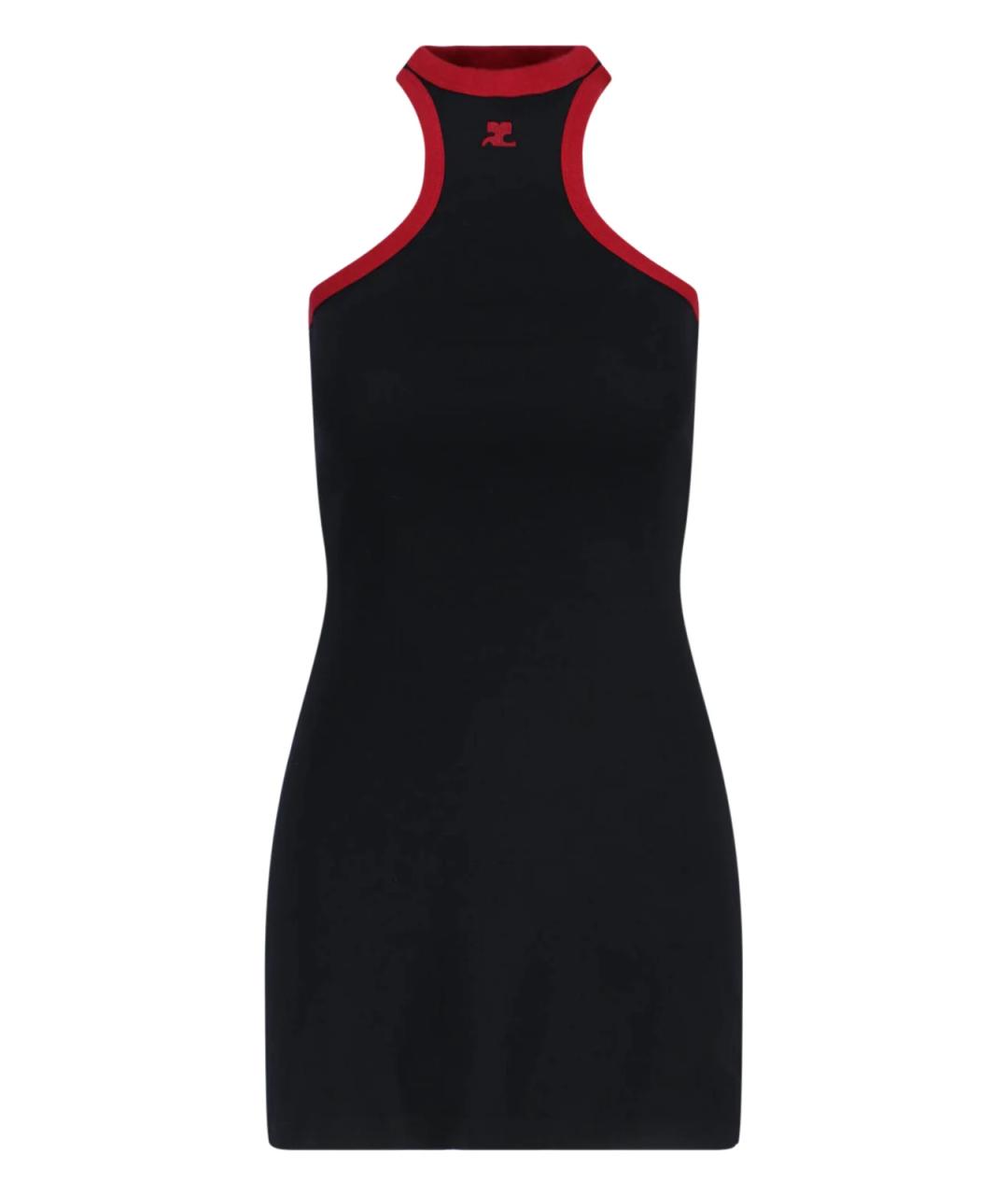 COURREGES Черное хлопковое повседневное платье, фото 1