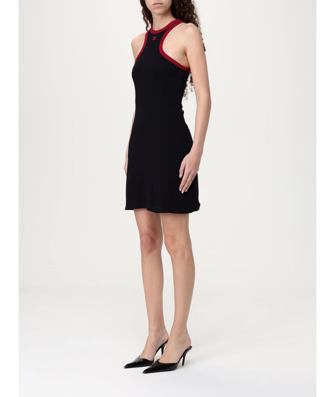 COURREGES Черное хлопковое повседневное платье, фото 4