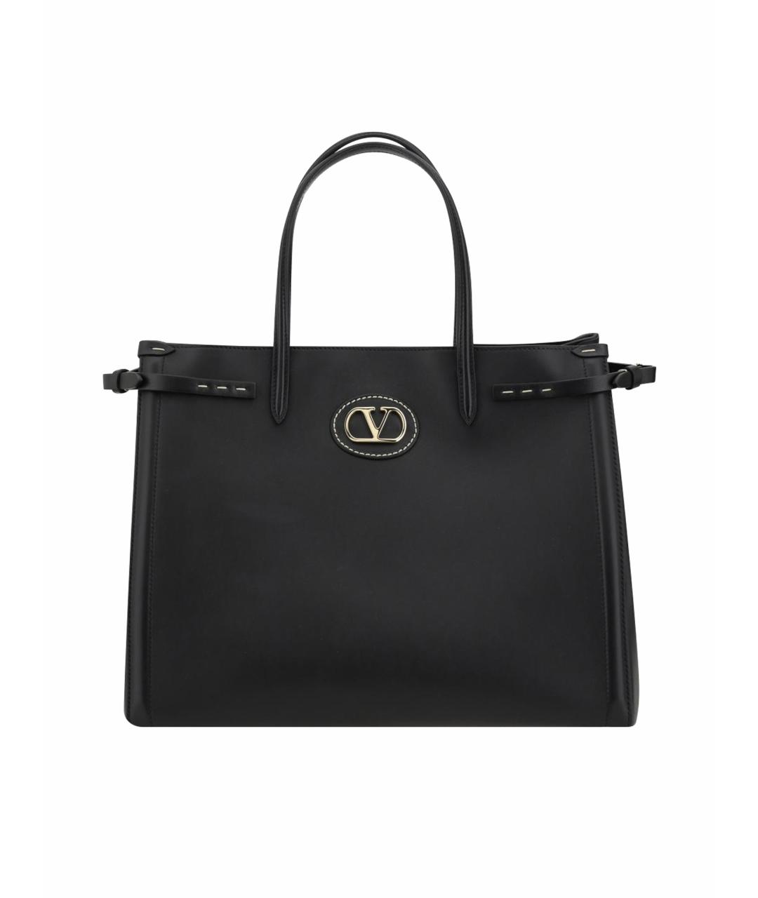 VALENTINO Черная кожаная сумка тоут, фото 1