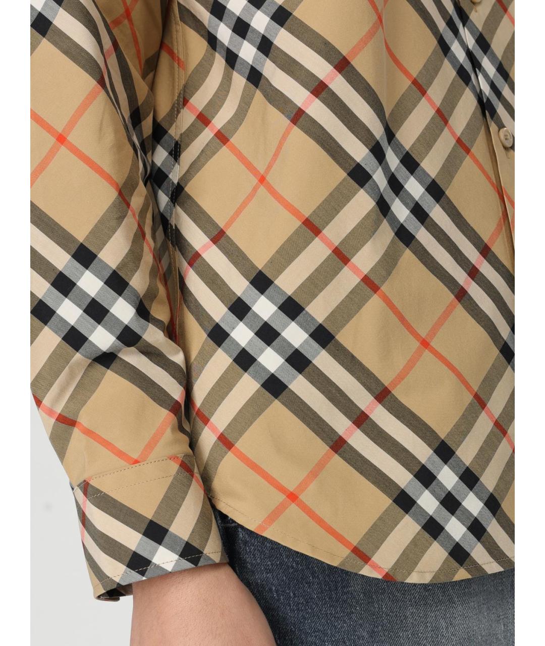 BURBERRY Бежевая хлопковая рубашка, фото 6