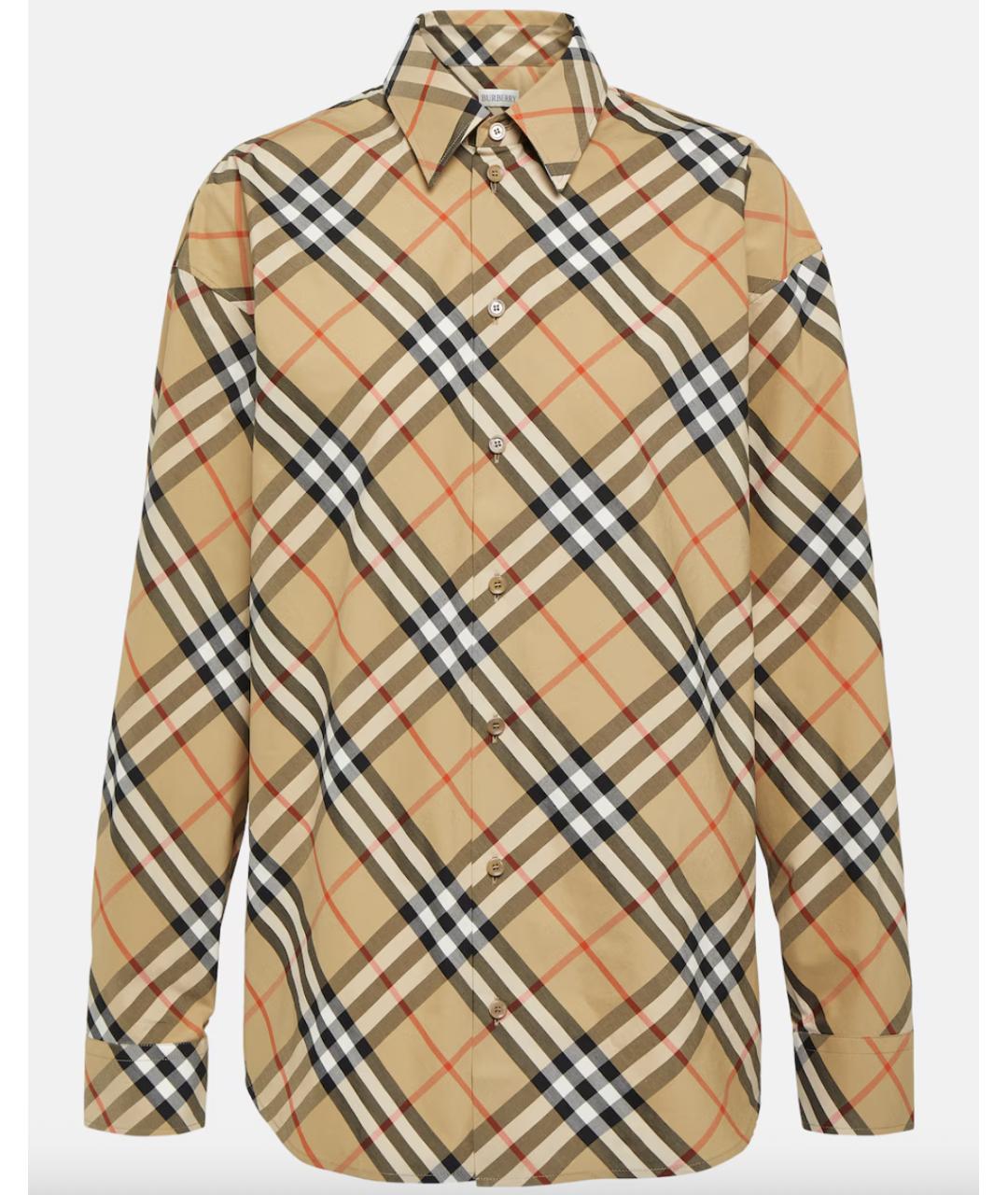 BURBERRY Бежевая хлопковая рубашка, фото 7